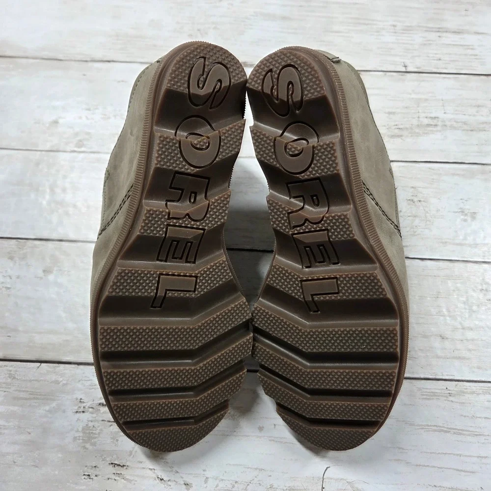 Sorel Joanie II Mule Sandal Peep Toe Wedge Women 8.5 Brown Grey NL3283-365